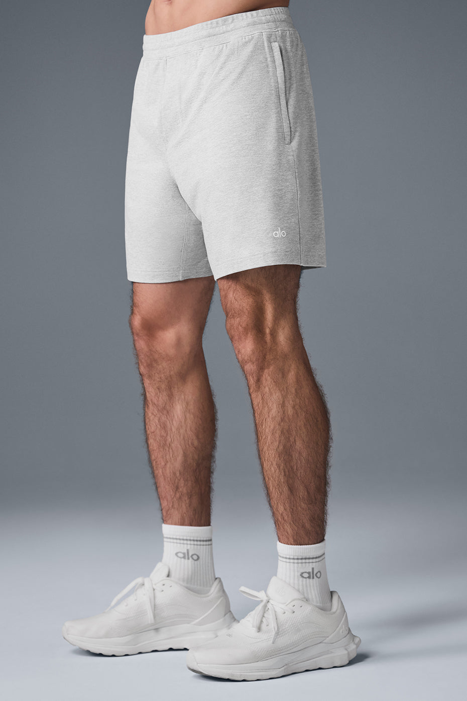 Close-up of drawcord and sueded fabric texture on athleta shorts