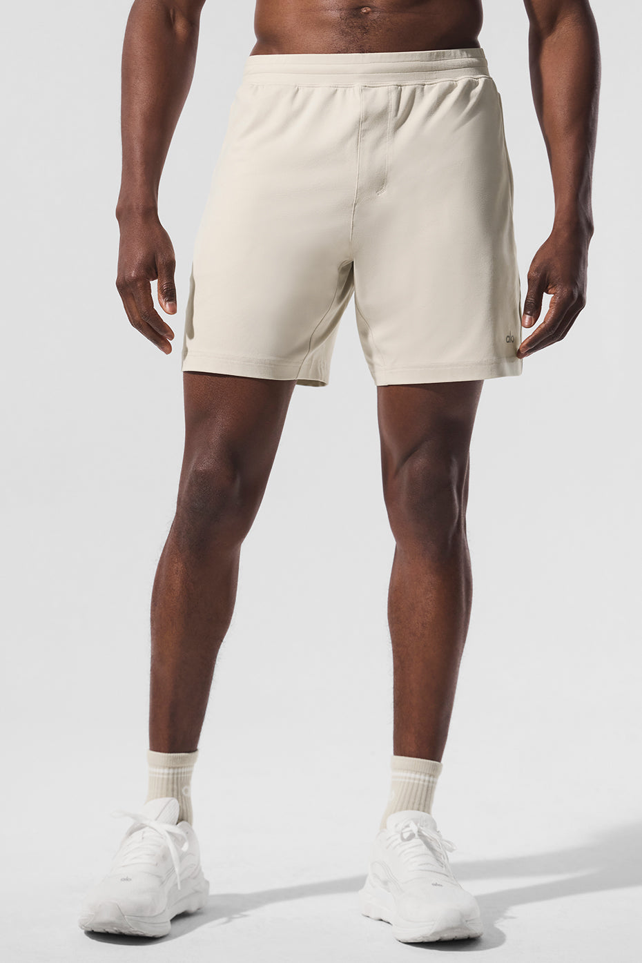 Conquer React Performance Shorts front view on mannequin