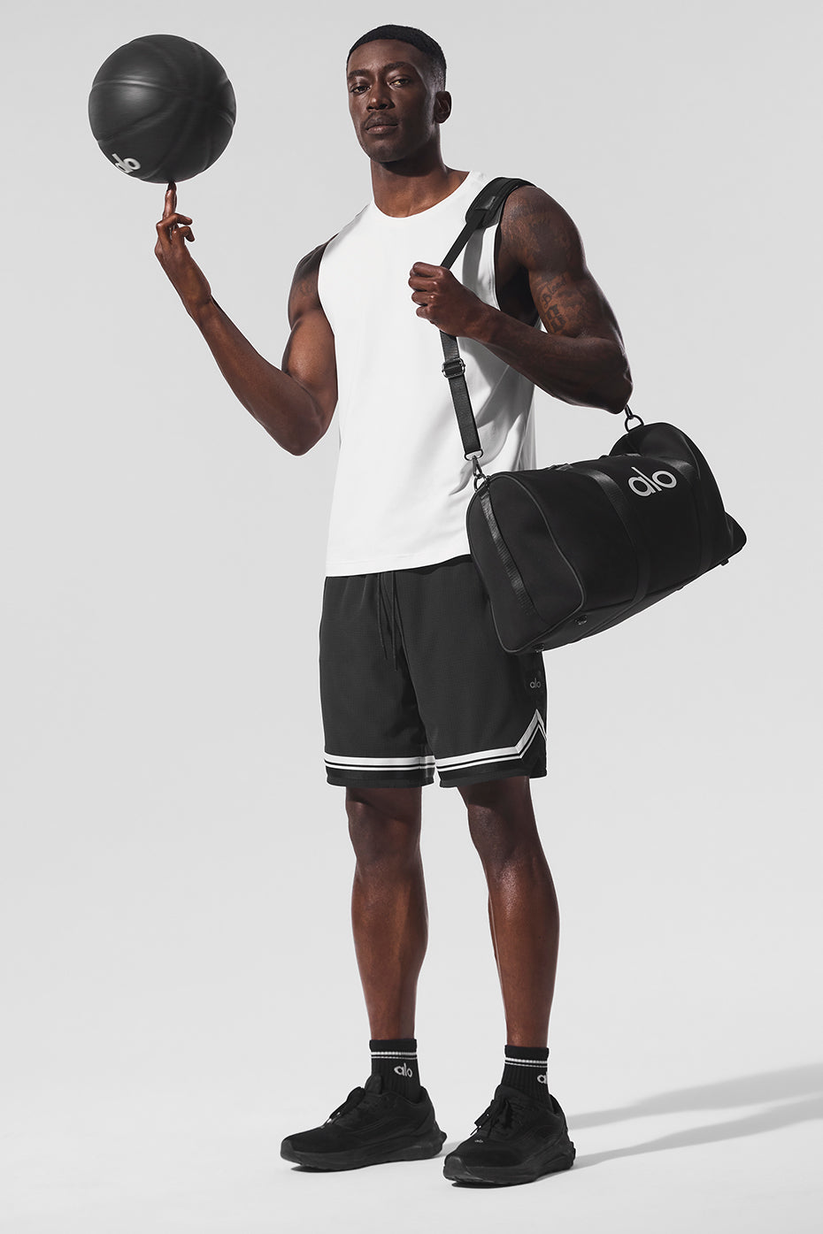 Athlete wearing 9" performance shorts during a sprint workout