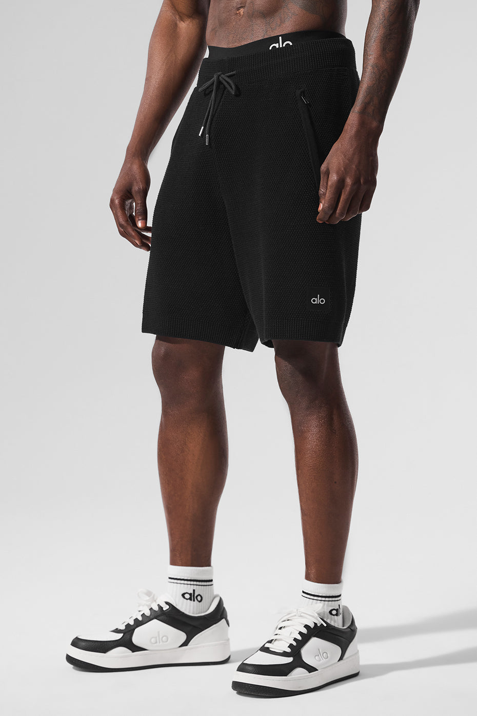 Side view showcasing the lightweight fabric of the sweat shorts for women.