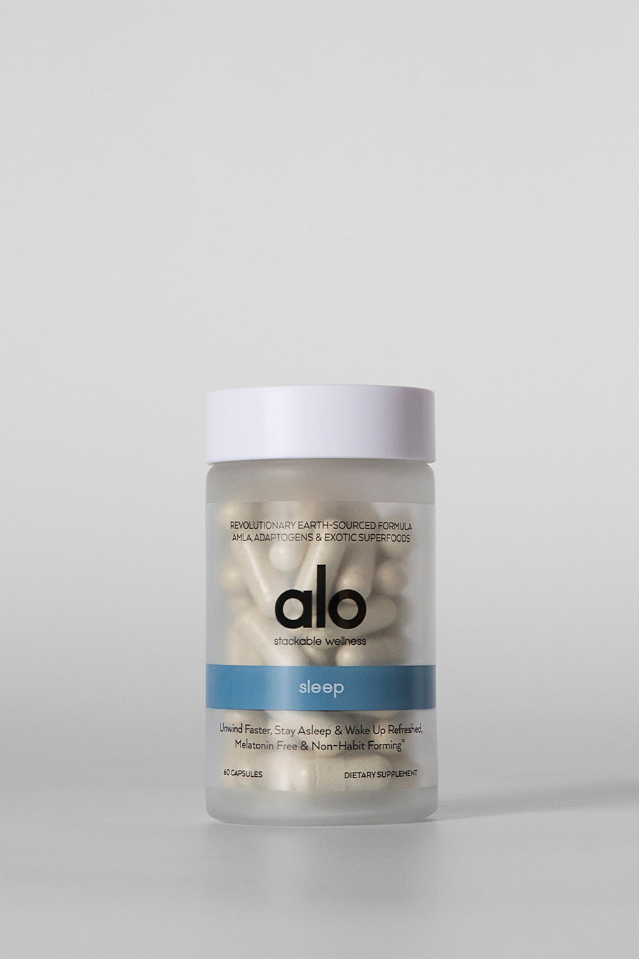Tranquil Sleep Capsules on a bedside table for nightly routine.