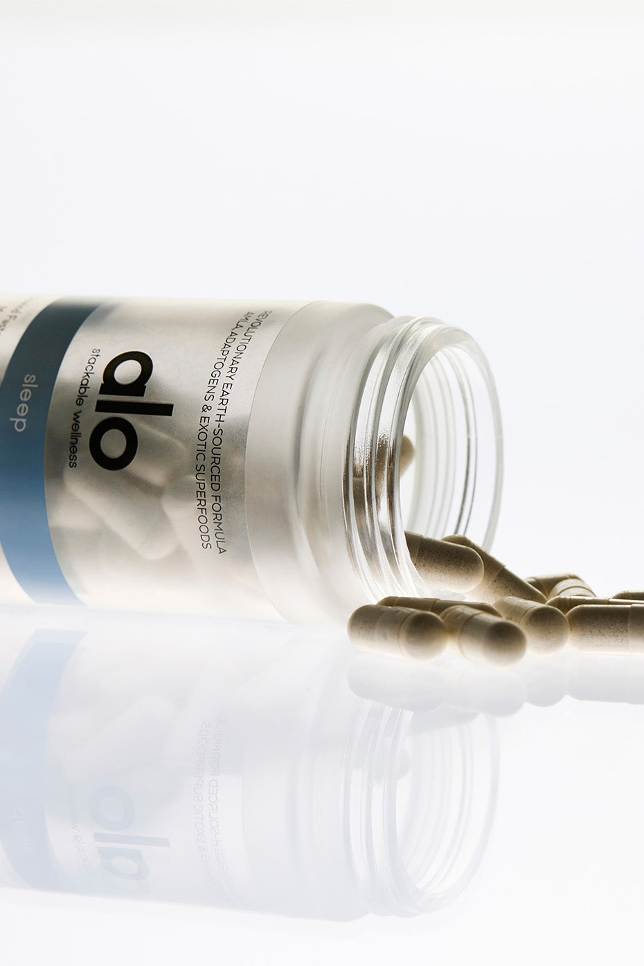 Close-up of Tranquil Sleep Capsules highlighting vegan label.