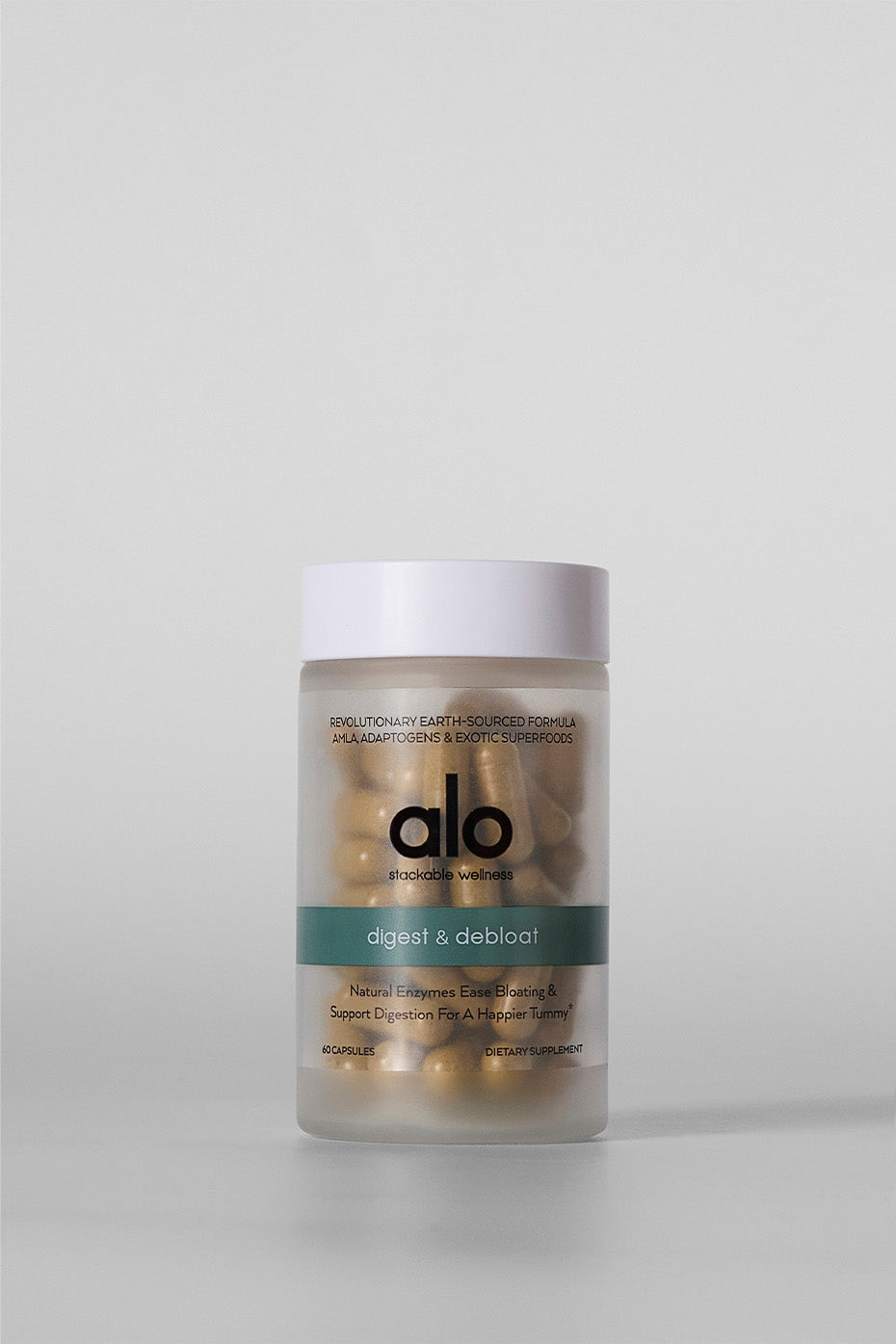 Vegan enzyme capsules for digestive health and bloat relief