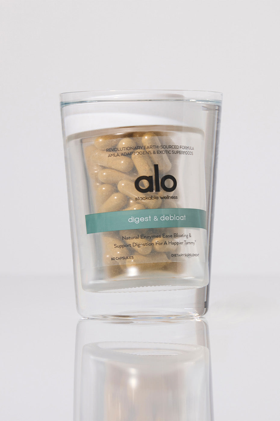 Vegan enzyme capsules for digestive health and bloat relief