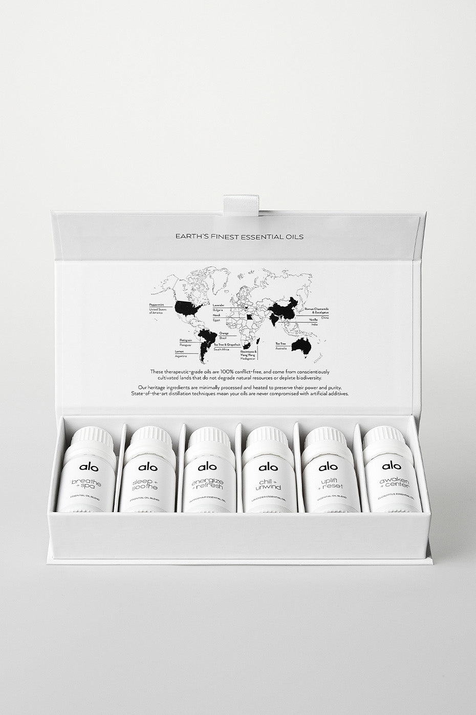 Close-up of Revive essential oils bottles with natural scents for aromatherapy use