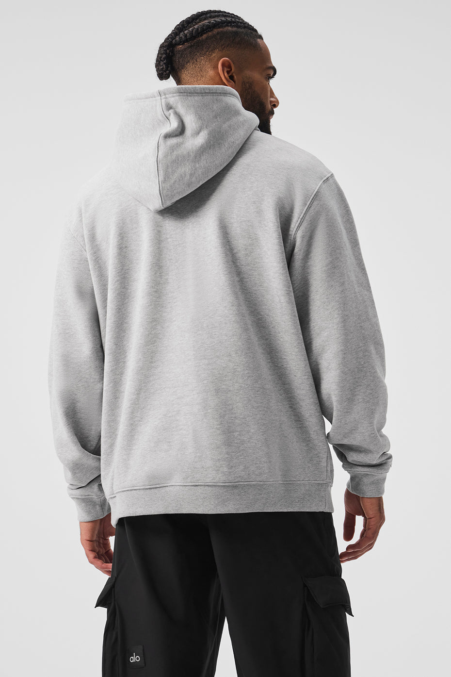 Close-up of heavyweight French terry fabric texture on hoodie sleeve