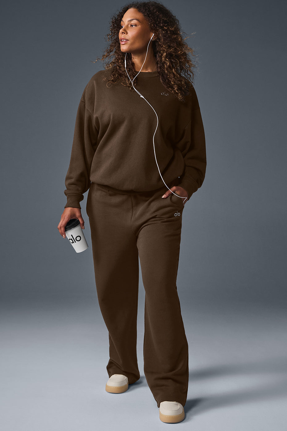 Back view of the casual mens pullover in a laid-back setting.