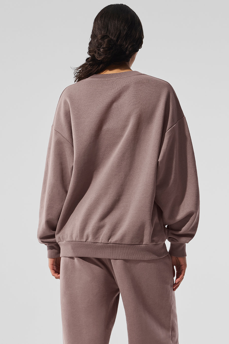 Close-up of Accolade pullover’s French terry fabric texture