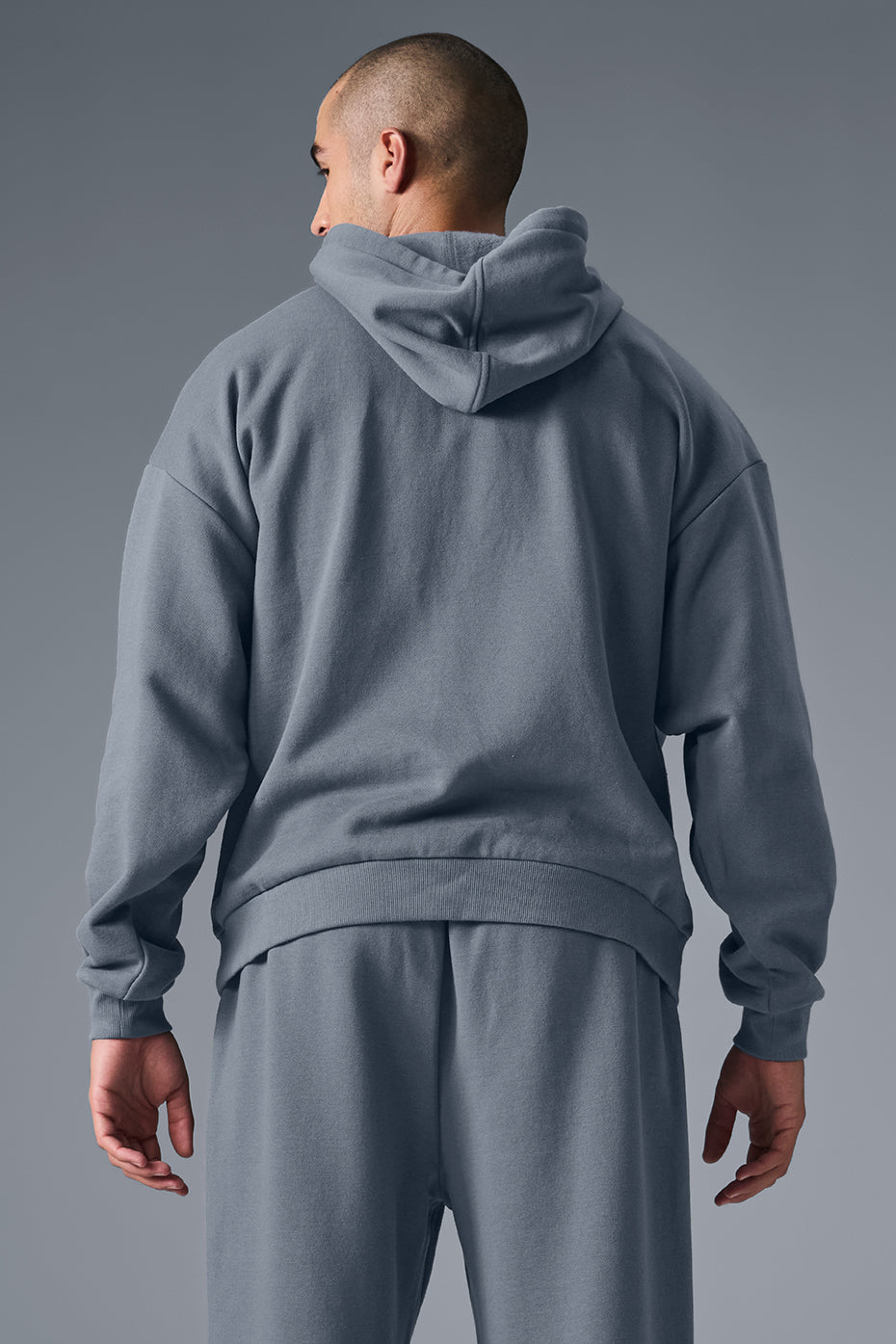 Side angle of the Parke Comfort Hoodie, highlighting the kangaroo pocket.
