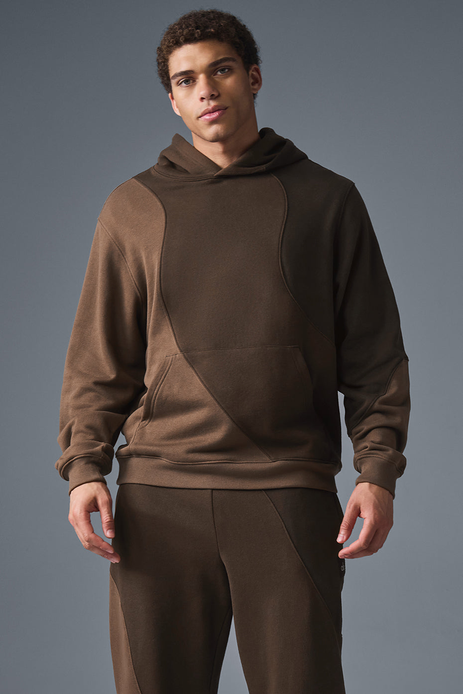 Front view of Cozy Waves Oversized Hoodie in Espresso, showcasing its soft fabric.