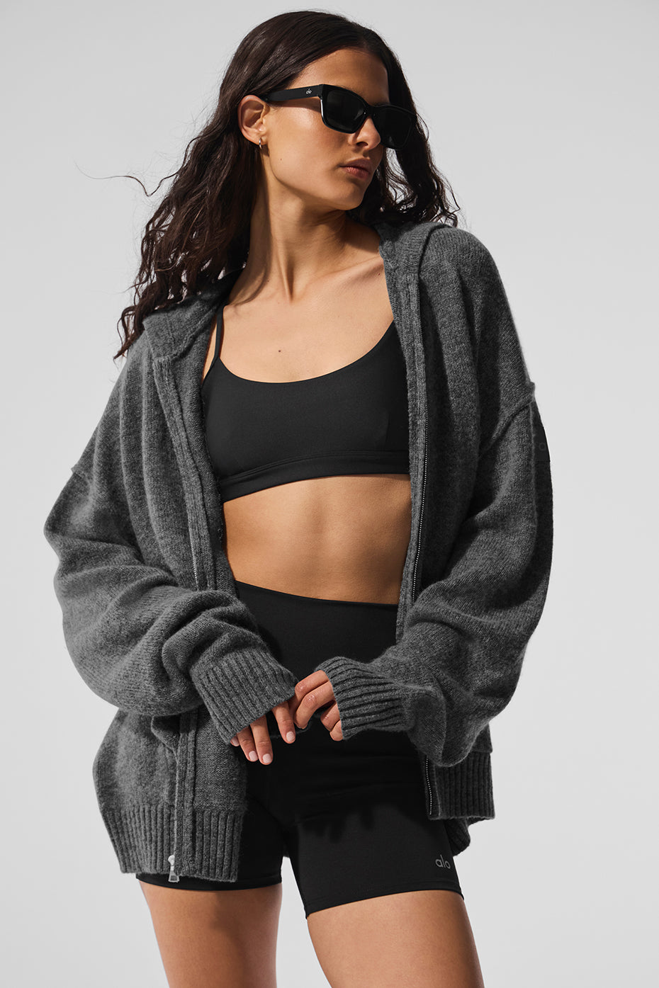 Close-up of the luxurious fabric of the cashmere hoodie