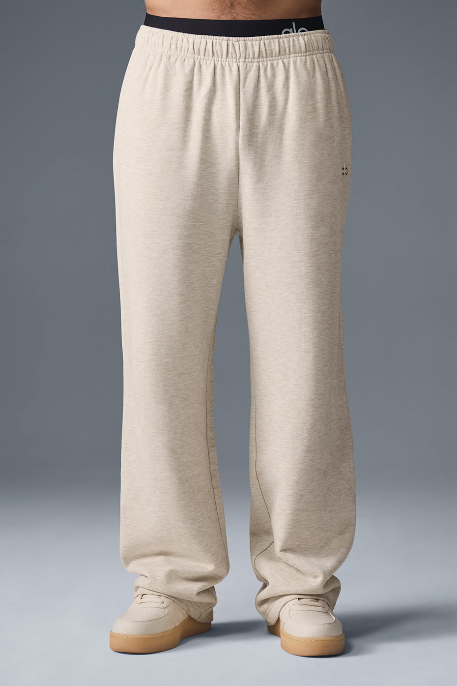 Front view of Accolade relaxed fit sweatpants in oatmeal heather.