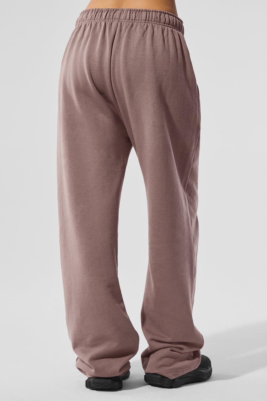 Side view of baggy sweatpants, ideal for both studio and street style.