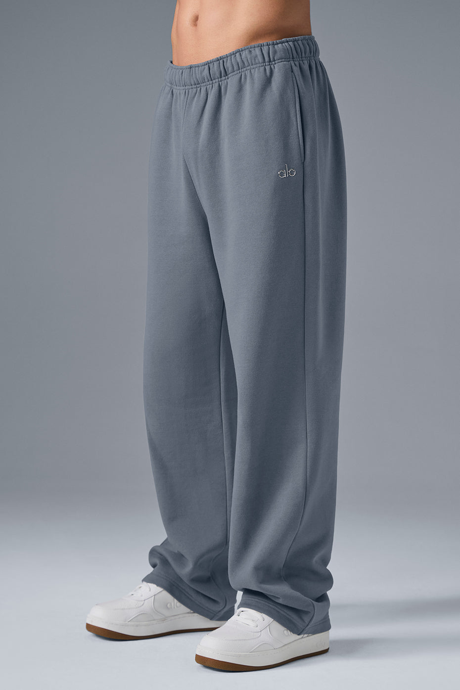 Camo sweatpants alternative shown next to steel grey version for comparison