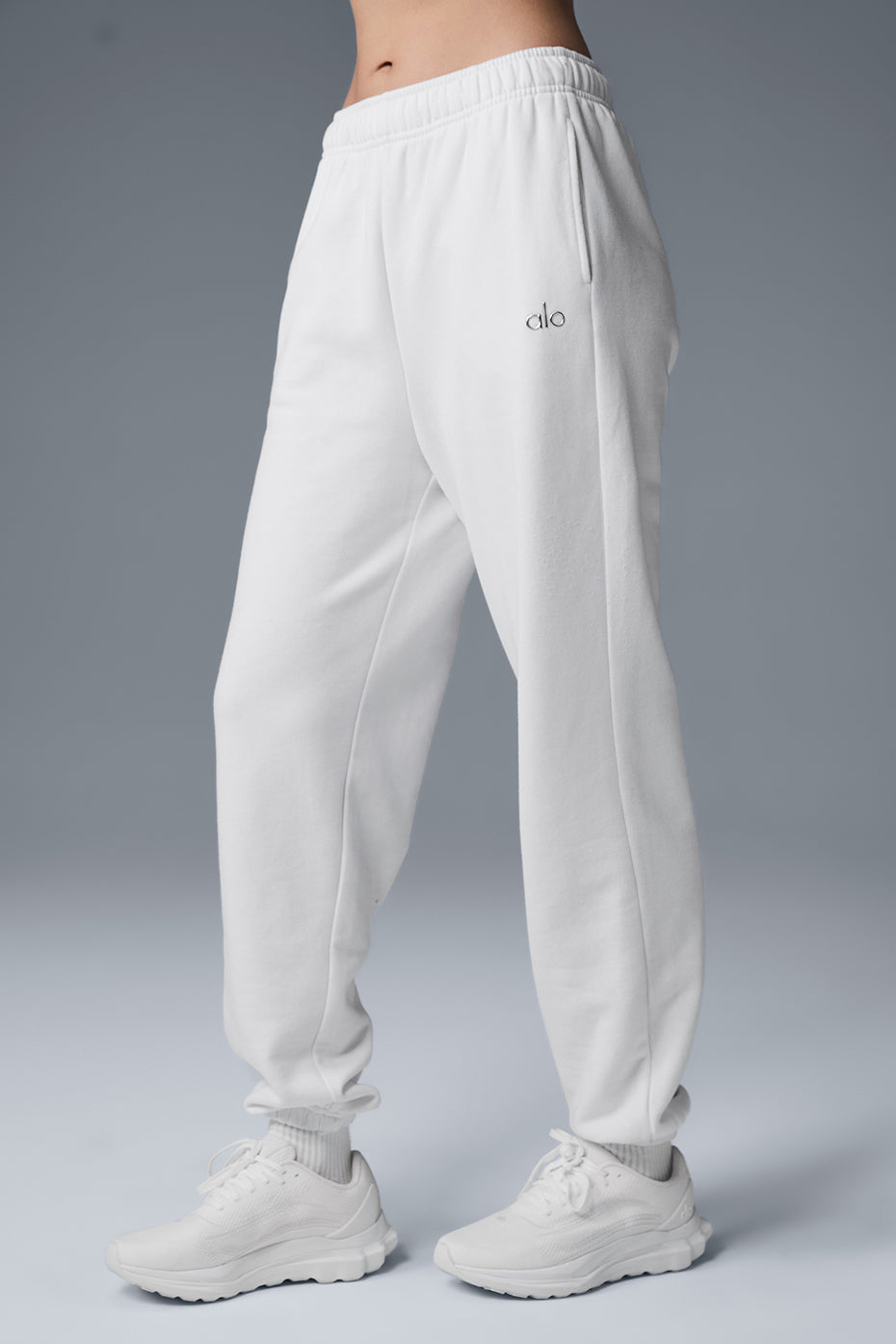 Casual style of wide leg sweatpants paired with a hoodie