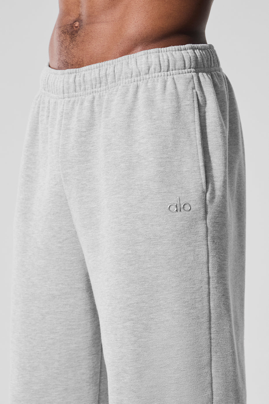 Front view of wide leg sweatpants styled with hoodie for winter errands