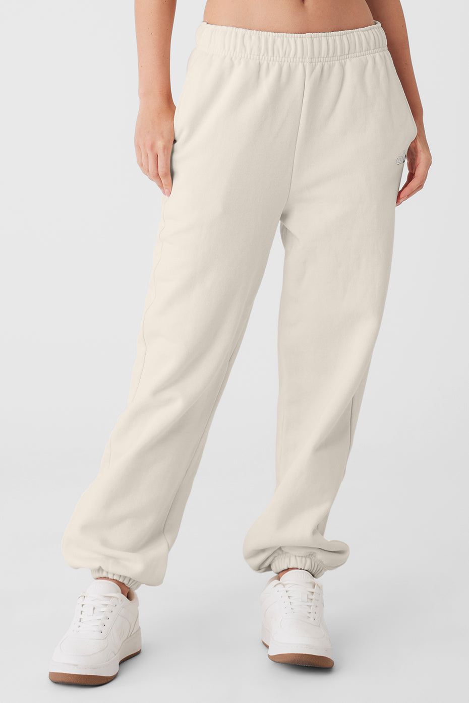 Accolade French Terry Sweatpants in bone color, showcasing the relaxed fit