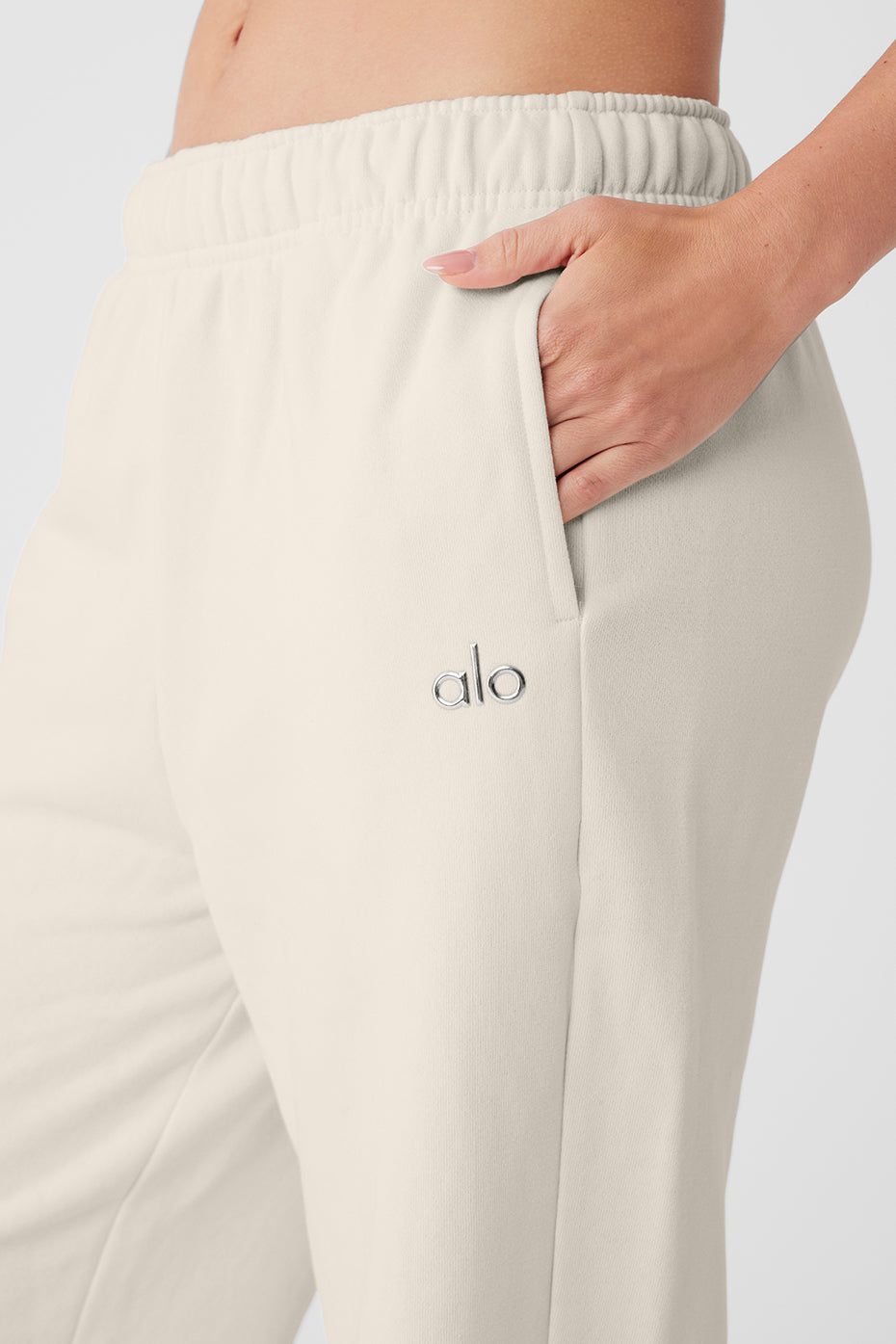 Accolade French Terry Sweatpants in bone color, showcasing the relaxed fit