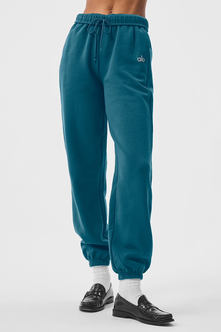 Close-up of French terry fabric texture on Accolade sweatpants