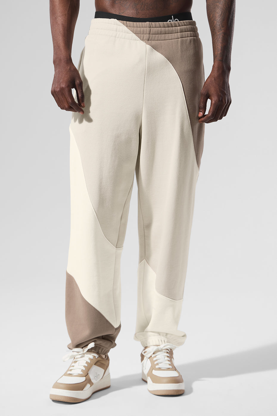 Close-up of Athleta linen pants fabric texture