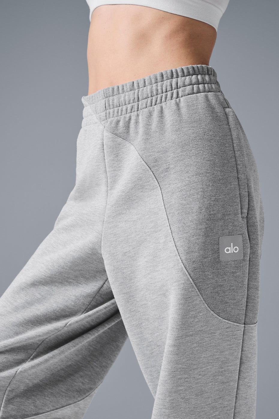 Front and back view of relaxed-fit womens sweatpants.