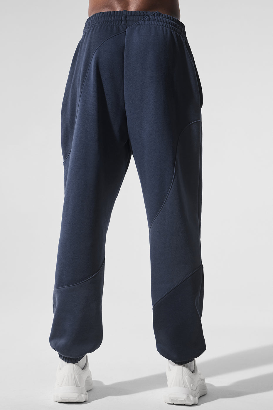 Casual look featuring Navy Wave Comfort Sweatpants and relaxed fit.