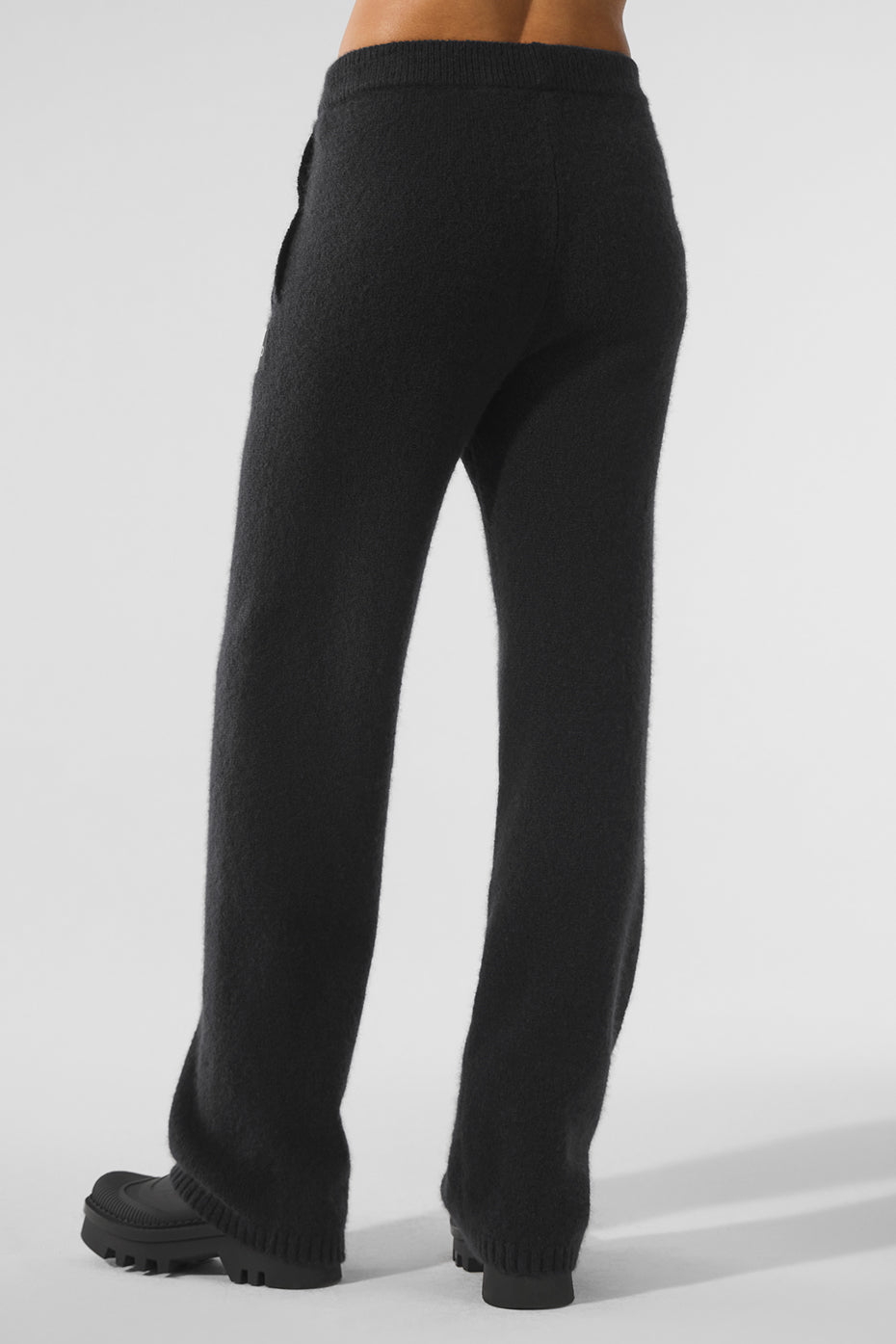 Close-up of fabric detailing on comfortable loungewear, highlighting wide leg fit
