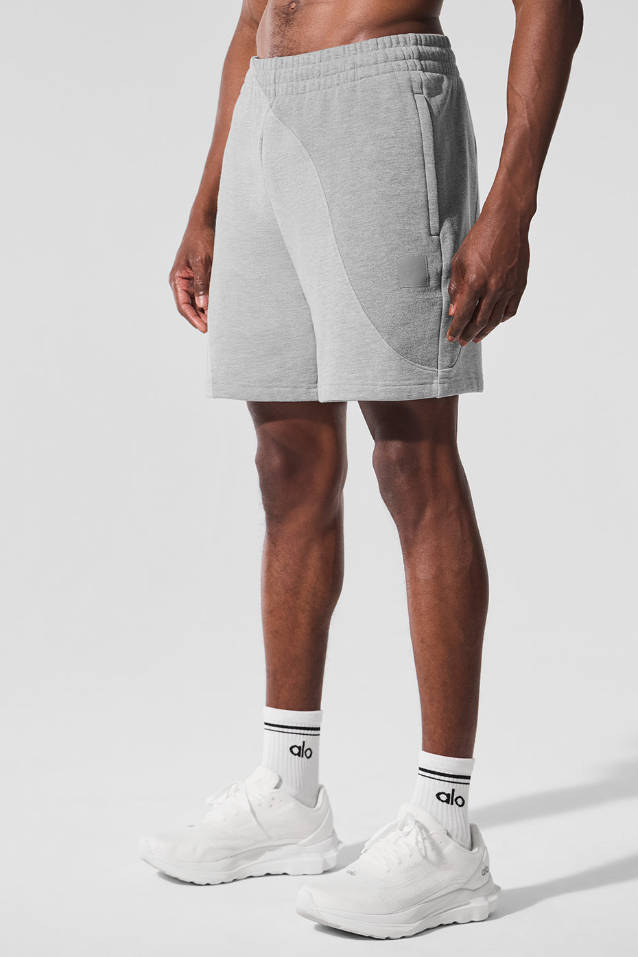 Front view of Make Waves 7-Inch Performance Shorts in Heather Grey.