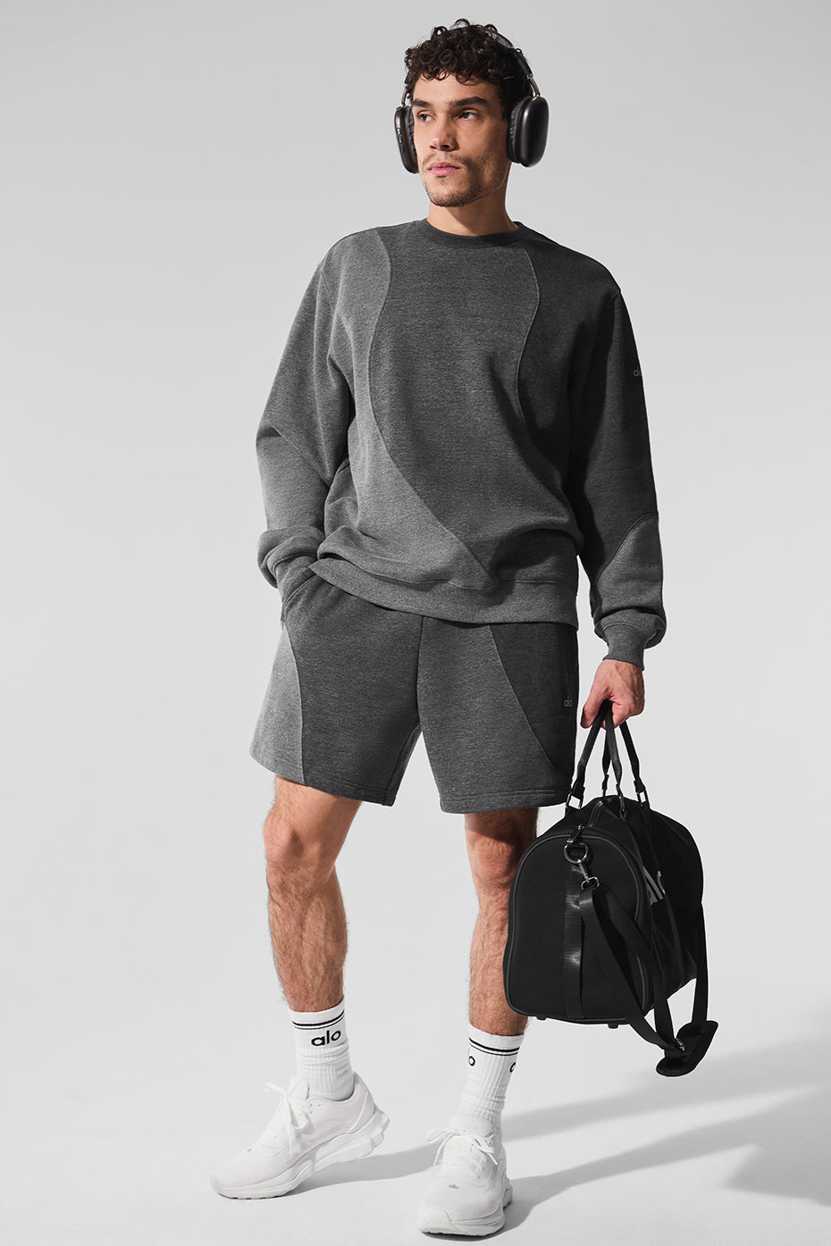 Side view of 7-inch fleece shorts for men, ideal for active lifestyles.