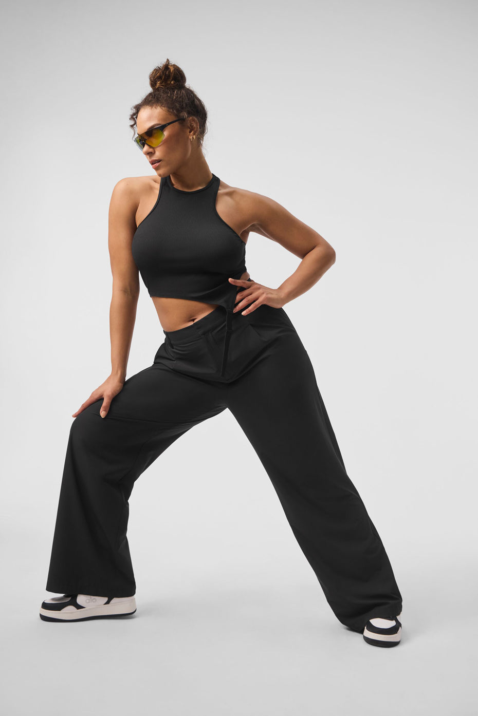 Front view of crop shirt top worn casually downtown