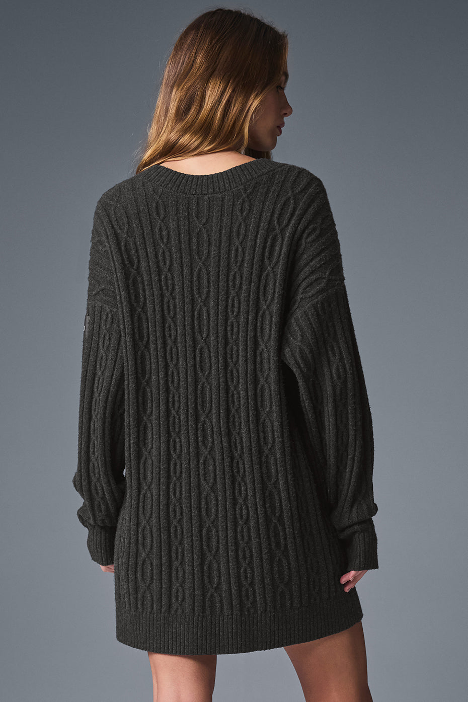 Close-up of the chunky texture on the winter bliss cardigan.