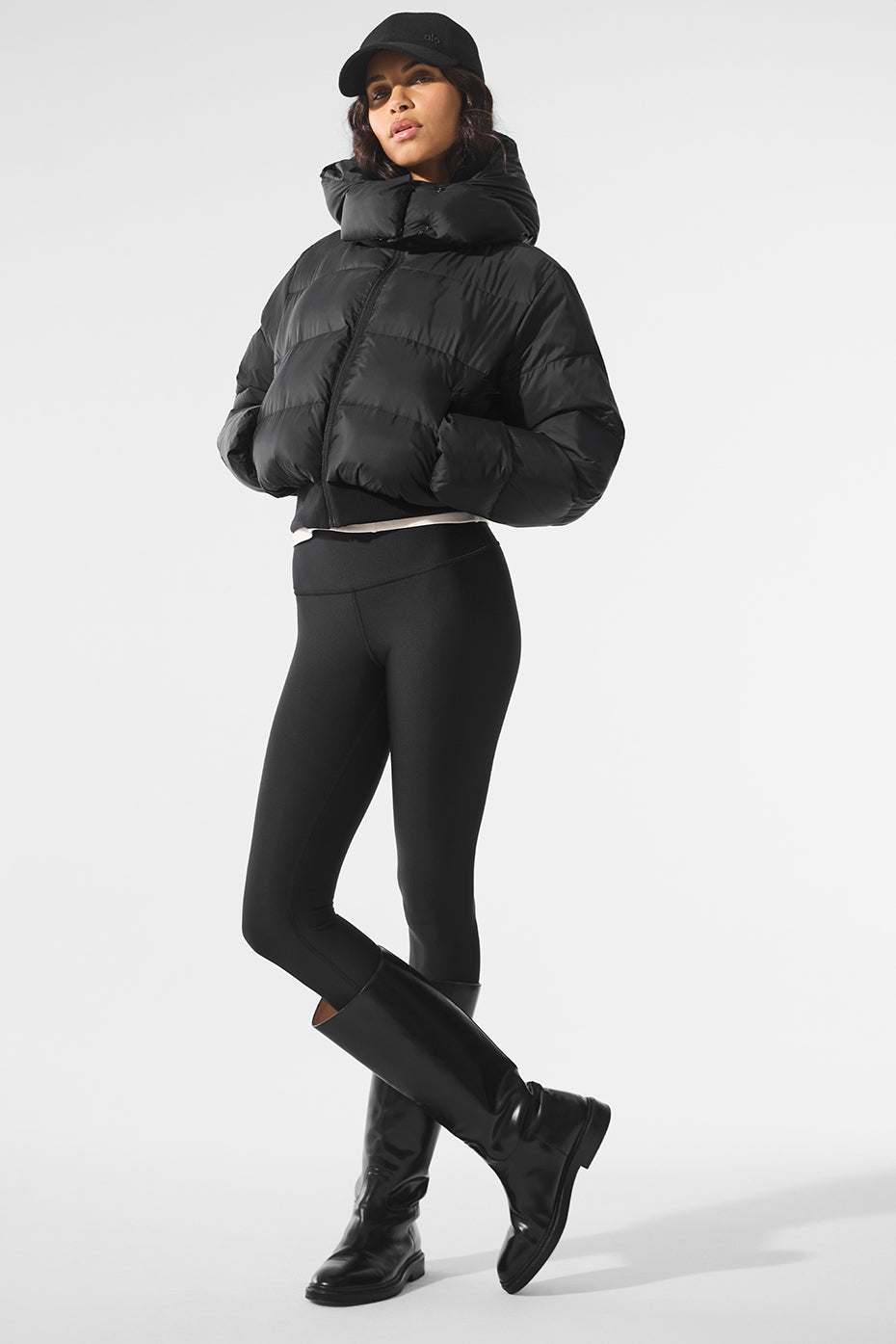 Close-up of Foxy puffer jacket’s quilted texture