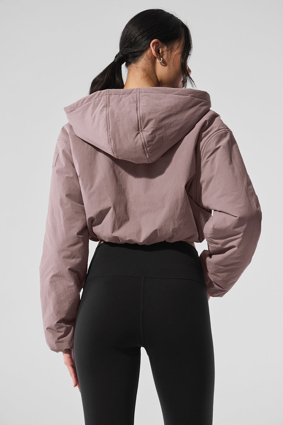 Close-up of the elastic cuffs and fleece lining of the zip hoodie