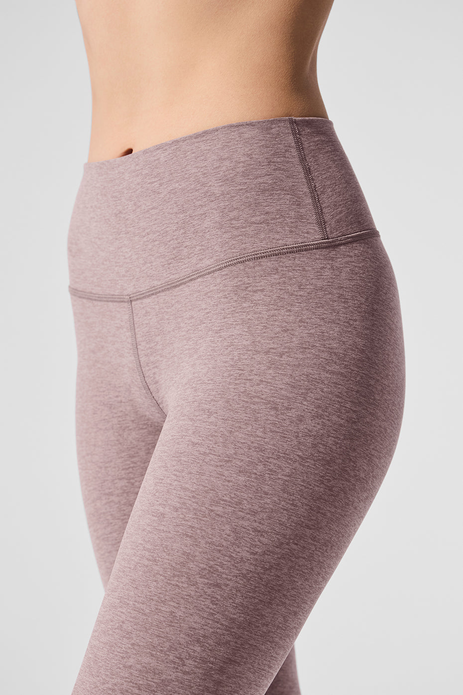Front view of Alo Yoga Luxe High-Waist Leggings in Dark Pink Quartz