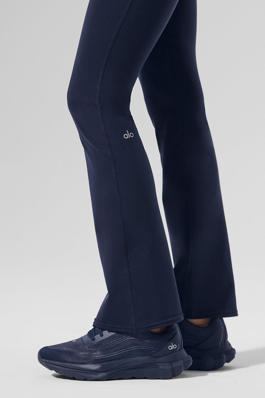 Side view showcasing the flared leg of the Airbrush leggings.