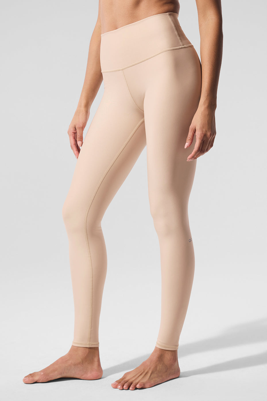Side view of Airlift leggings, highlighting the four-way stretch and fit.