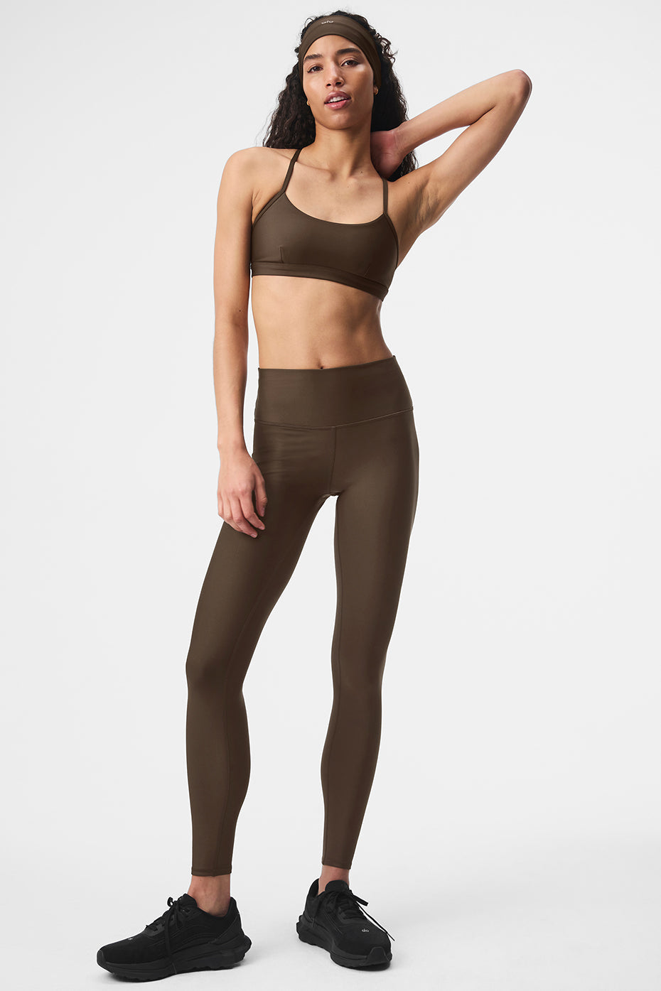Side view of the leggings, highlighting the 7/8 length for petites.