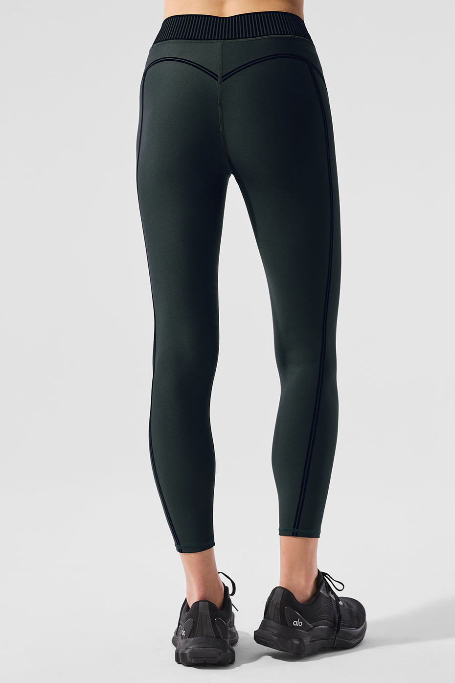 Close-up of leggings’ sweat-wicking fabric texture