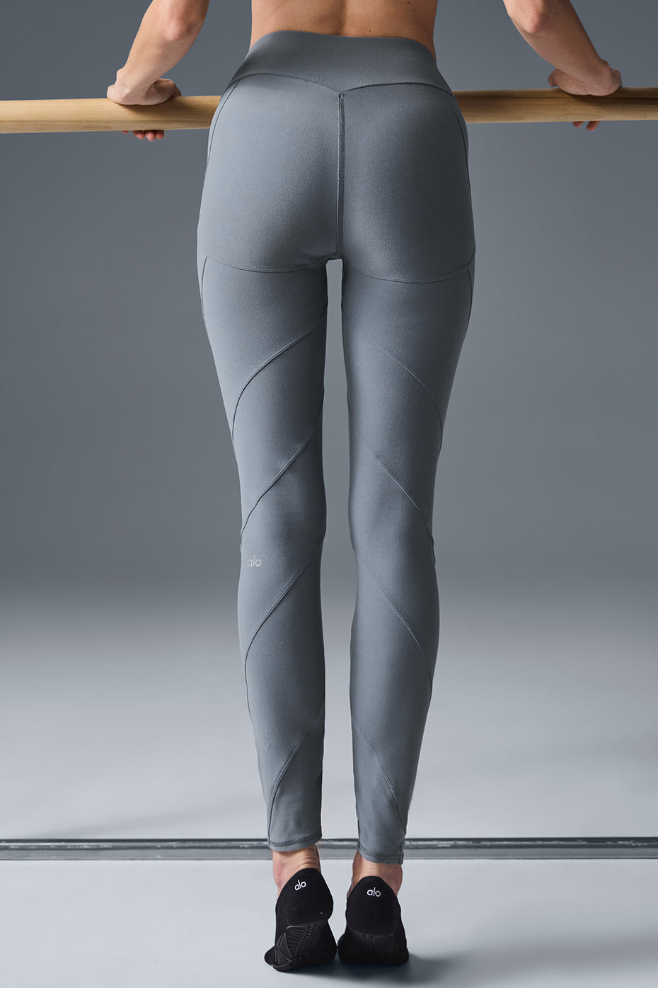 Back view highlighting the fit and comfort of Alosoft Yoga Pants.