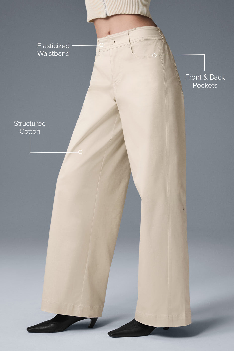 Linen wide-leg trousers in natural light, showcasing the drape