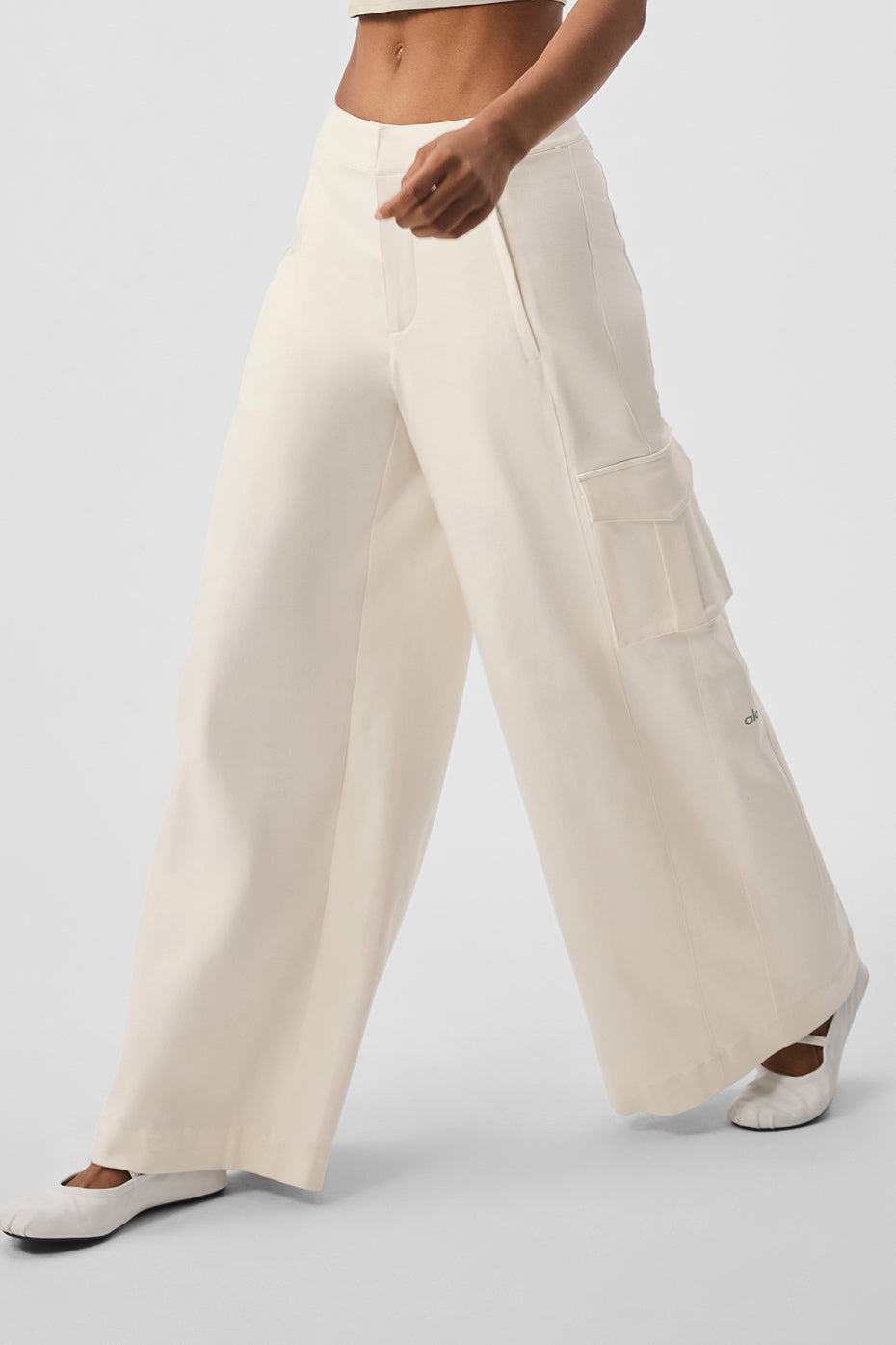 Styled outfit featuring high waisted pants for women with crop top