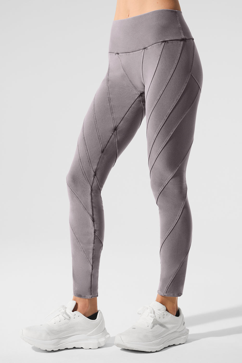 Back view of Alosoft leggings, highlighting the chic washed look.