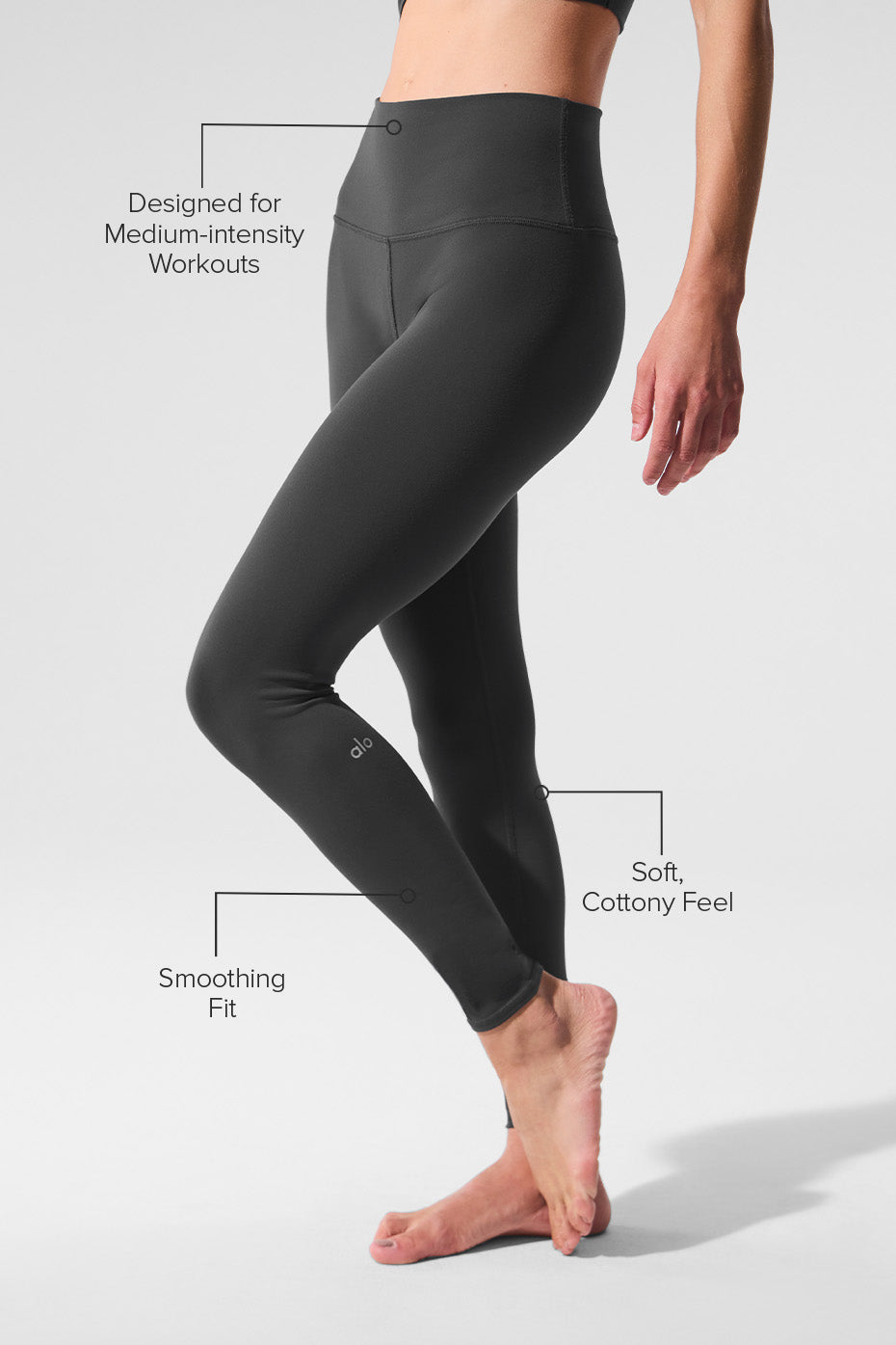 Side view showcasing the snug fit of airbrush leggings during a workout.