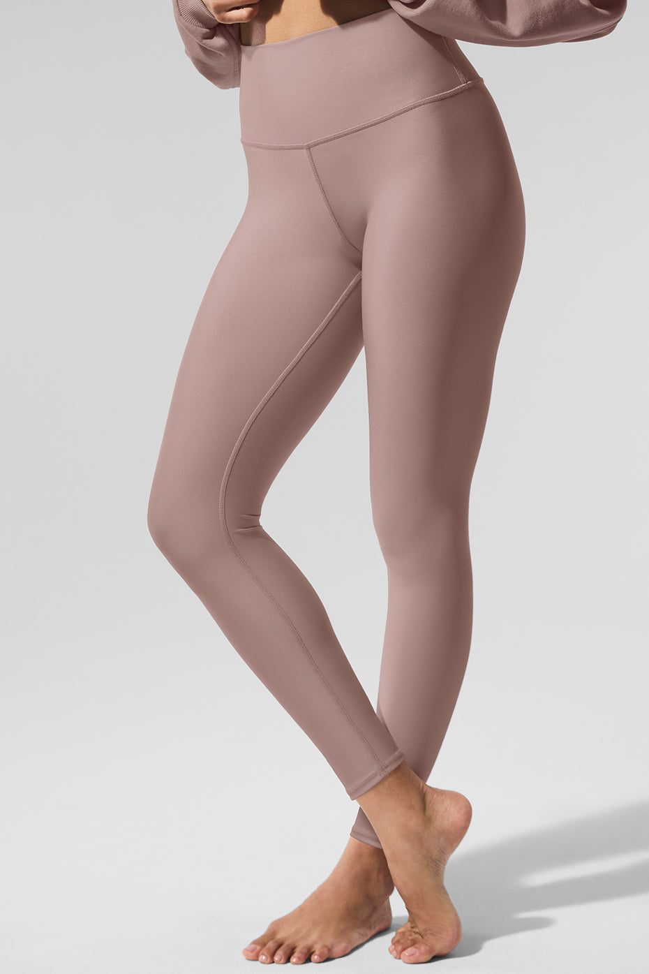 Side angle of 7/8 length leggings showcasing fit and compression