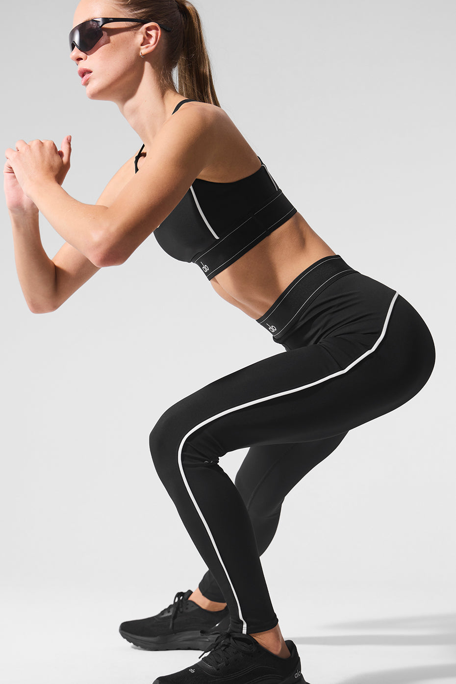 Leg compression sleeve effect shown in side profile while walking on West Coast trail