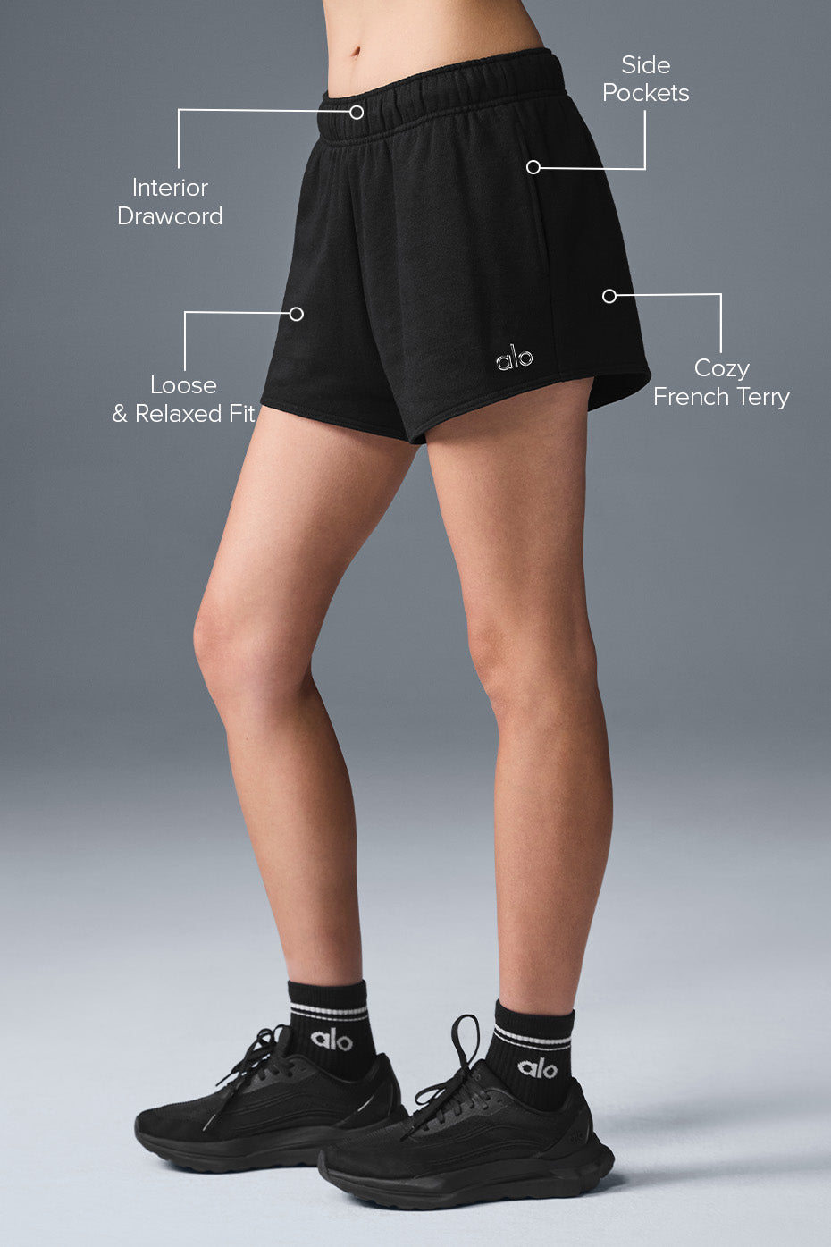 Model wearing Accolade Cozy Shorts with matching loungewear top