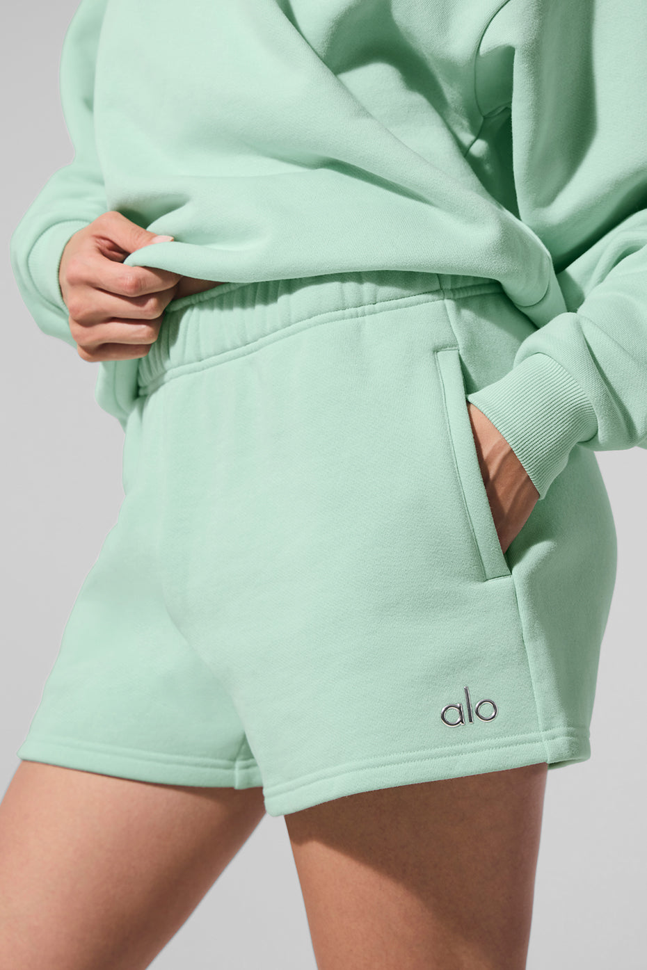 Styled pair of Accolade Spearmint shorts with a casual top for lounging