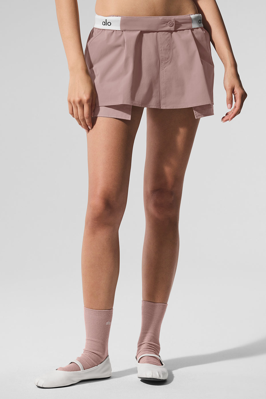 Back view showing shorts beneath a-line skort hem