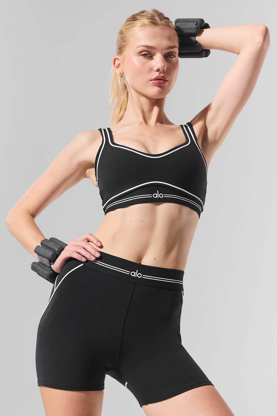 Womens workout shorts worn during casual walk in West Coast city park.