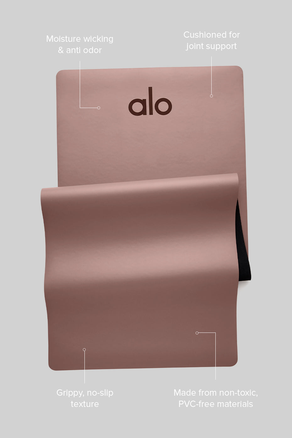 Close-up of the Warrior Yoga Mat, highlighting its anti-odor and moisture-wicking features.